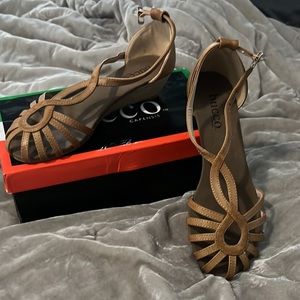 Tan wedge sandal